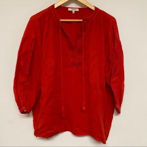 Madewell Small Red Embroidered Blouse